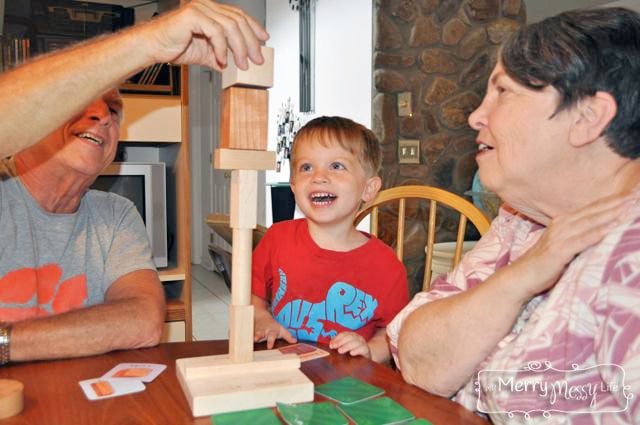 Family Game Night with Blocks from Larsen Toy Lab