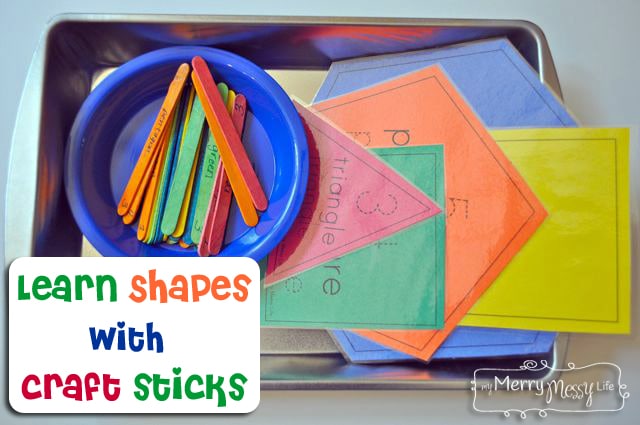Learn Shapes with Craft Sticks for Preschool - Free Printable!