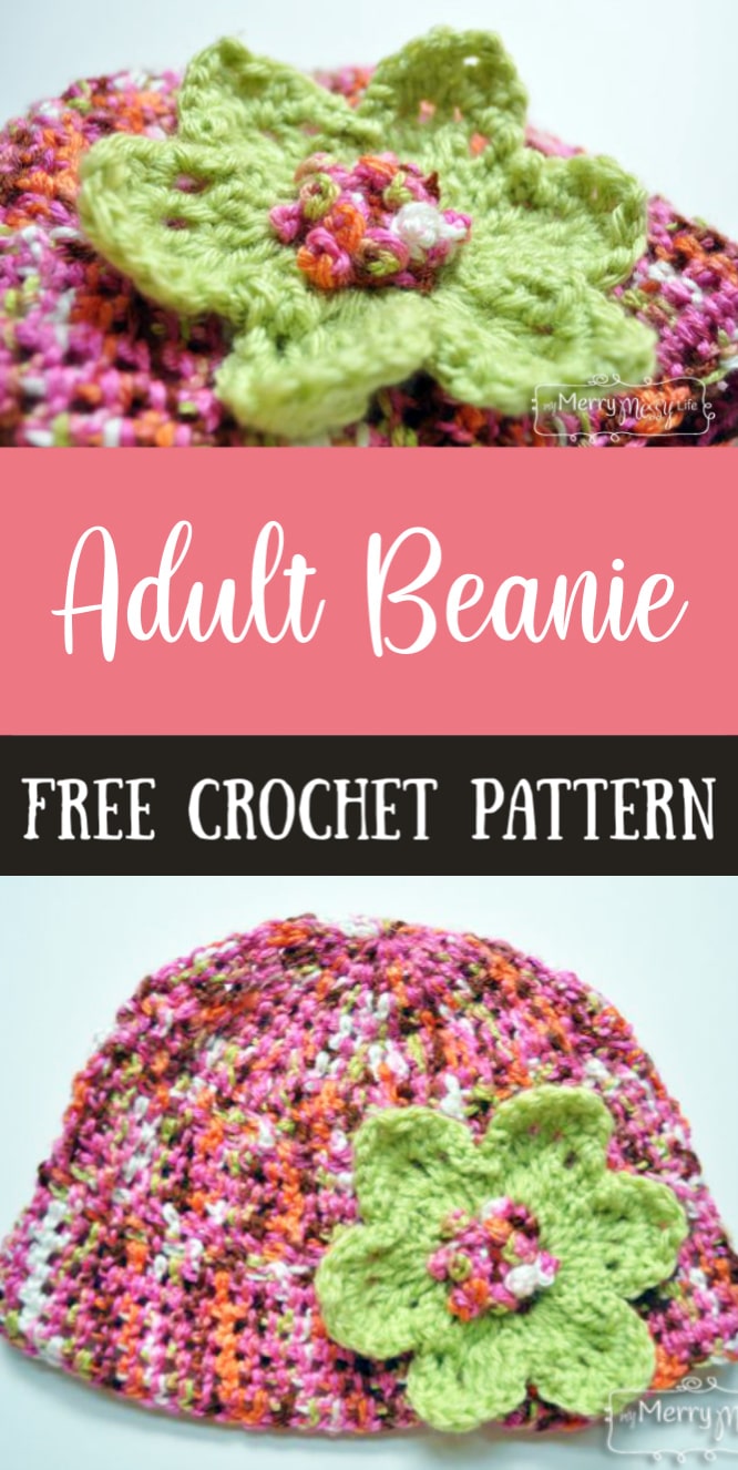 Free Crochet Pattern for an Adult Beanie Winter Hat
