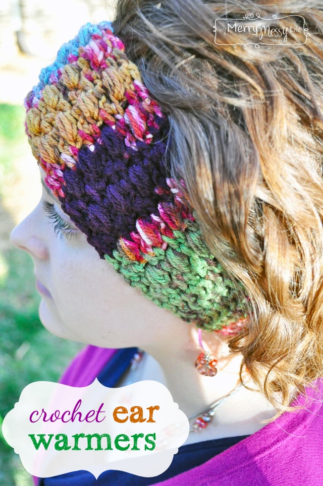 Free Crochet Ear Warmer Pattern using the Crochet Puff Stitch
