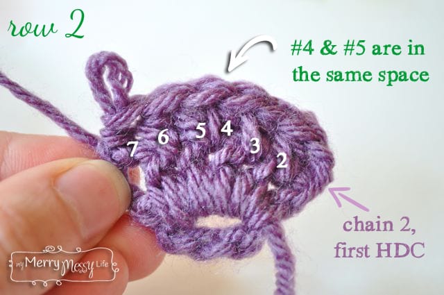 Crochet Ear Warmers Photo Tutorial - Row 2