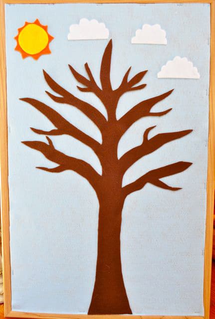DIY Weather and Seasons Felt Board Instructions for Preschoolers and Toddlers - Start with the Tree