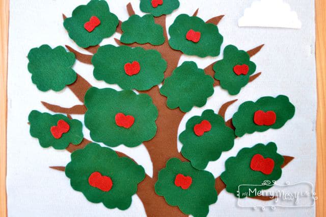 DIY Felt Board to Teach the Seasons and Weather to Young Children - Add Apples to Your Tree during Apple Season
