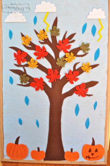 DIY Weather and Seasons Felt Board to Teach Seasons, Weather and Holidays to Preschoolers - A Fall Storm