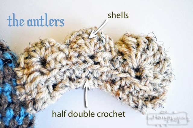 Crochet Moose Hat - The Antlers