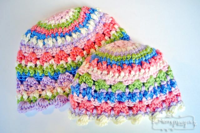 Sugar Love Crochet Baby Girl Beanie Hat - Free Crochet Pattern