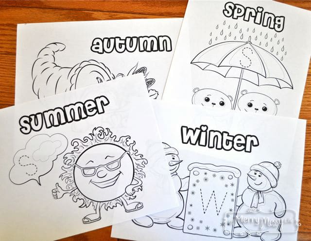 Free Coloring Pages to Teach the Seasons to Preschoolers