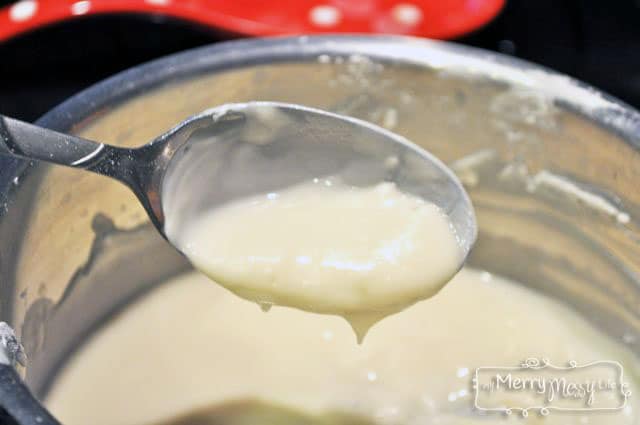 The melted mixture is ready to pour into the deodorant containers.