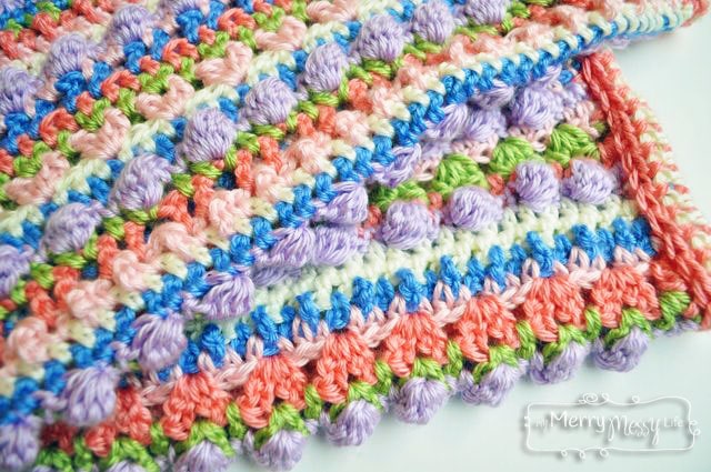 Free Crochet Pattern for a Sugary Sweet Baby Girl Blanket from My Merry Messy Life