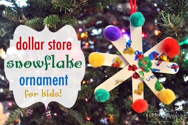 Preschool Christmas Tree Ornament Craft – Dollar Store Snowflake
