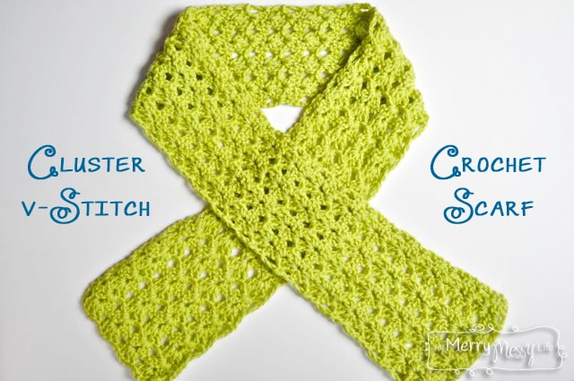 Cluster V-Stitch Scarf - Free Crochet Pattern