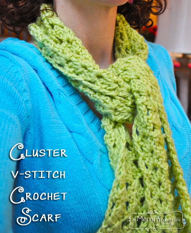 Cluster V-Stitch Scarf - Free Crochet Pattern