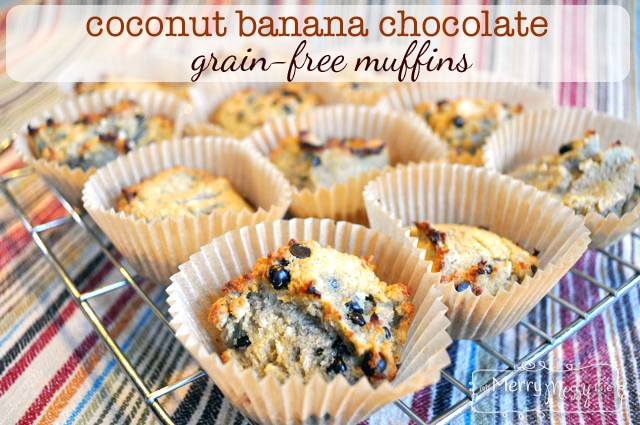 Coconut Banana Chocolate Muffin Recipe - Grain-Free, GAPS, Paleo and healthy!