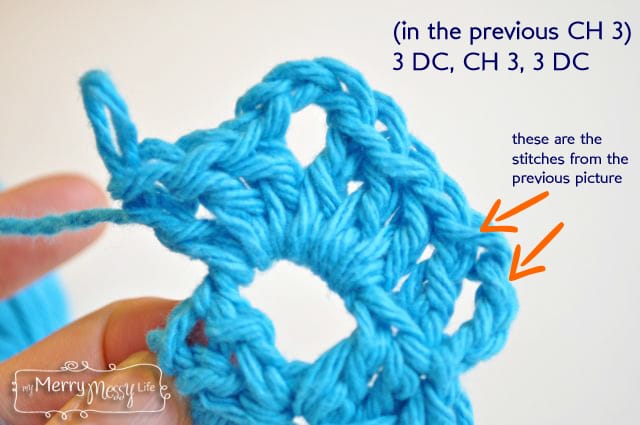 Crochet Lacy Granny Triangle - How to work the corners