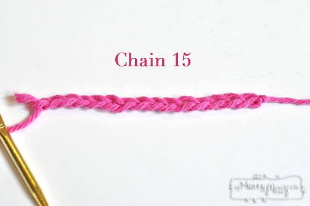 Crochet Valentine's Bunting - Chain 15