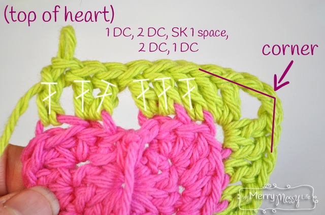Crochet Heart Triangle Photo Tutorial - 2