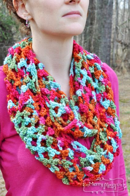 Free Crochet Pattern for a Picot Trellis Stitch Scarf | My Merry Messy Life