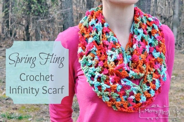 Spring Fling Crochet Infinity Scarf - Free Crochet Pattern for a Lightweight Cool Weather Scarf
