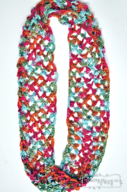 Picot Trellis Crochet Infinity Scarf - Free Pattern for a Perfect Spring or Fall Scarf