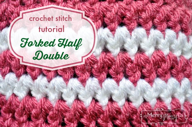 Crochet Stitch Photo Tutorial - Forked Half Double Crochet - an easy stitch that even a beginner can do!
