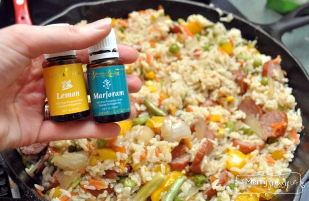 Kielbasa Fried Rice with Lemon and Thyme Essential Oils