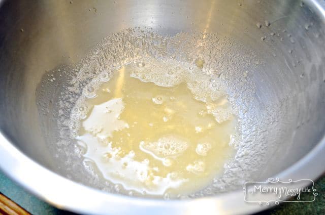 How to Make Homemade Jello - Cover the Gelatin in Warm Water and Let Sit for 1 minute