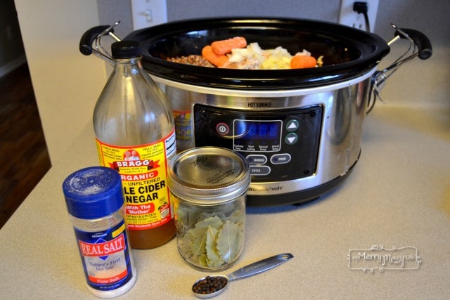 Homemade Healing Bone Broth ingredients to put in your Slow Cooker or Crock Pot