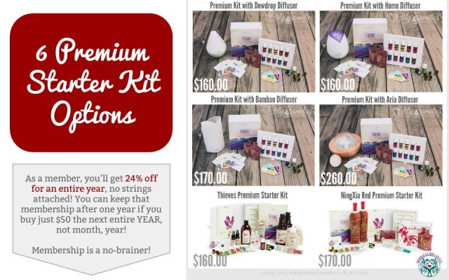 There are 6 Premium Starter Kit Options with Young Living