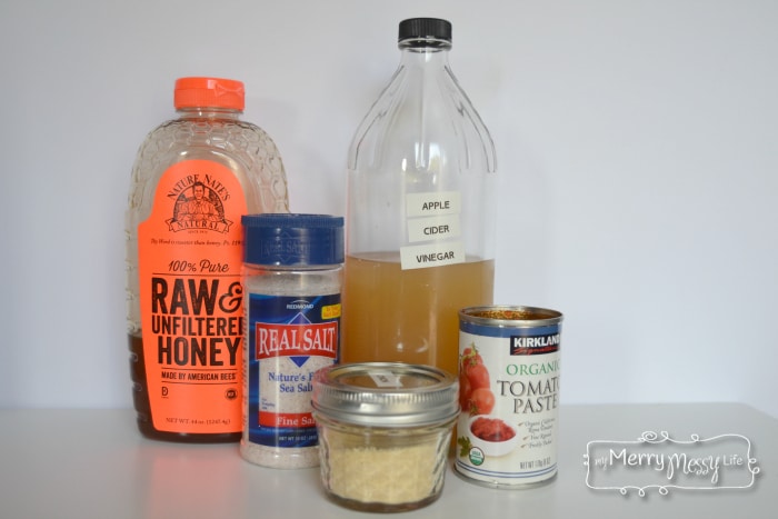 Ingredients needed for homemade, Paleo ketchup