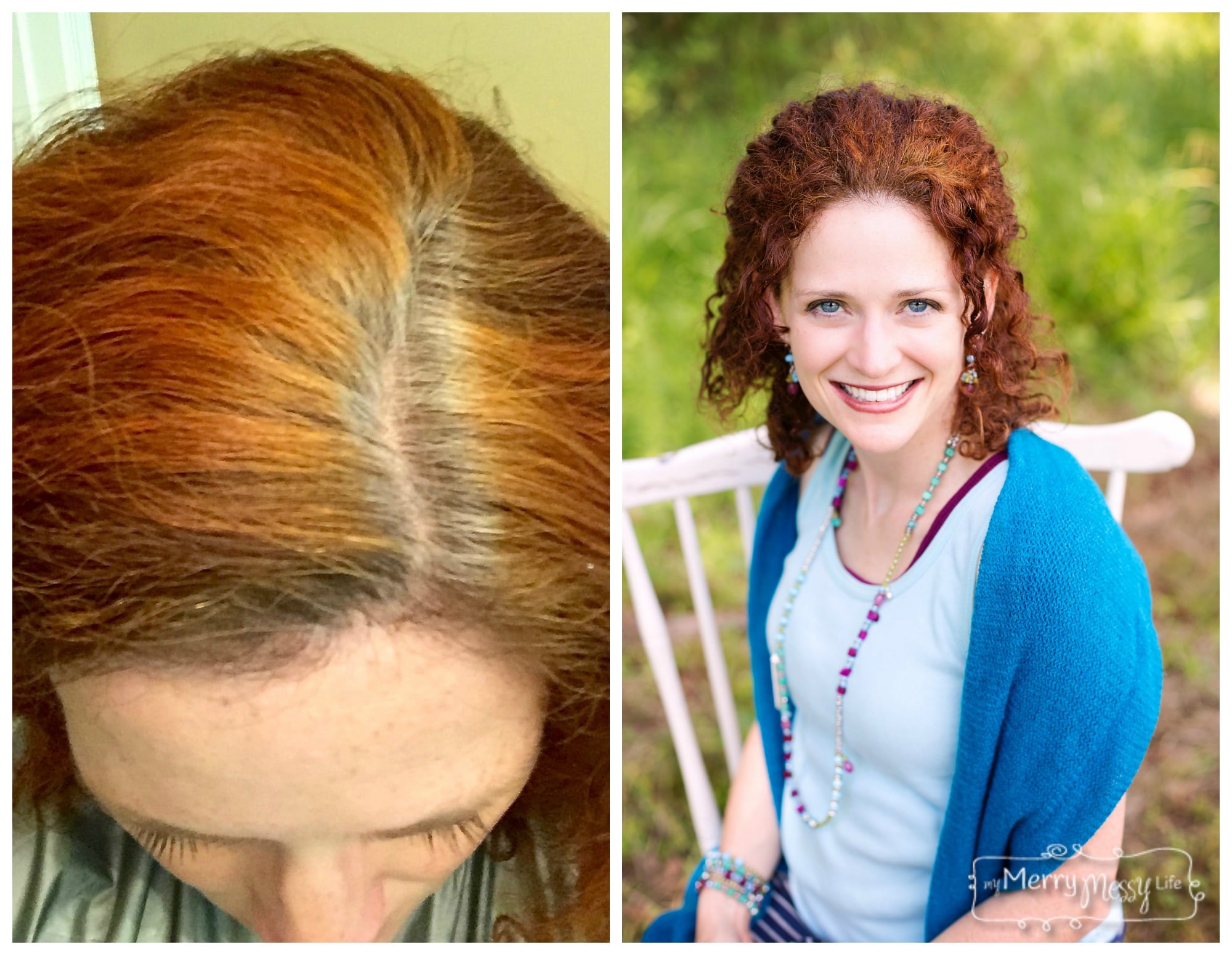Henna Hair Dye Results - Before and After Gray Coverage