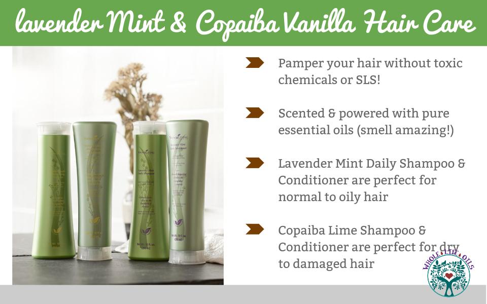 Young Living's Copaiba Vanilla Moisturizing Shampoo and Conditioner