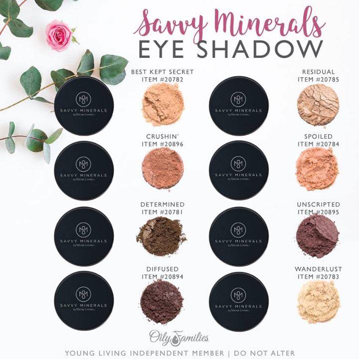 Savvy Minerals by Young Living Eyeshadow Shades