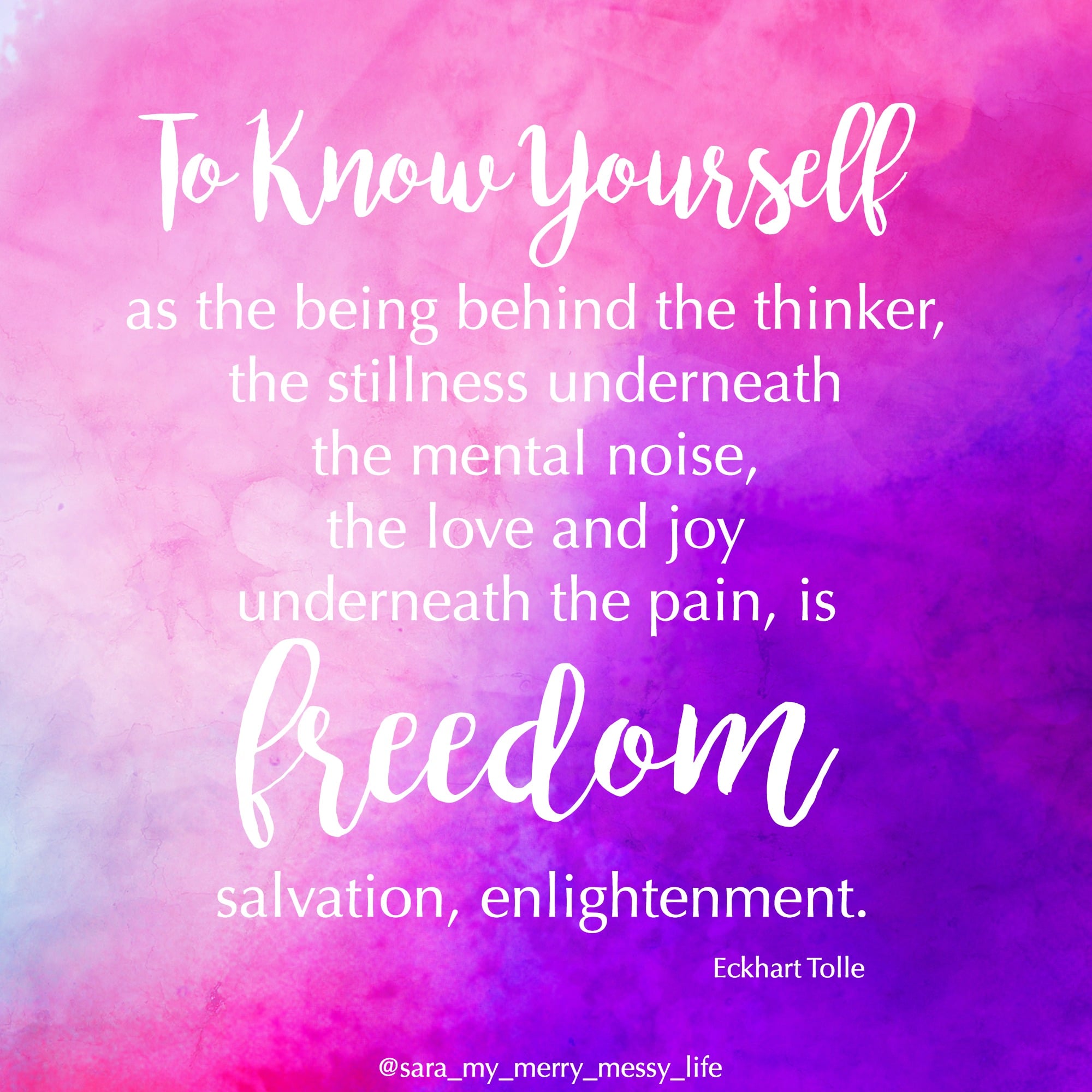 To know yourself - quote by Eckhart Tolle