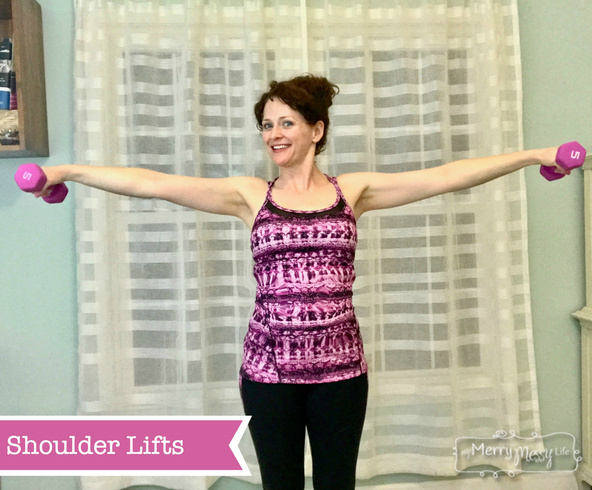 Upper Body Exercises - Shoulder Lifts - part of a 15 min arm routine that creates strong, sexy arms and back!