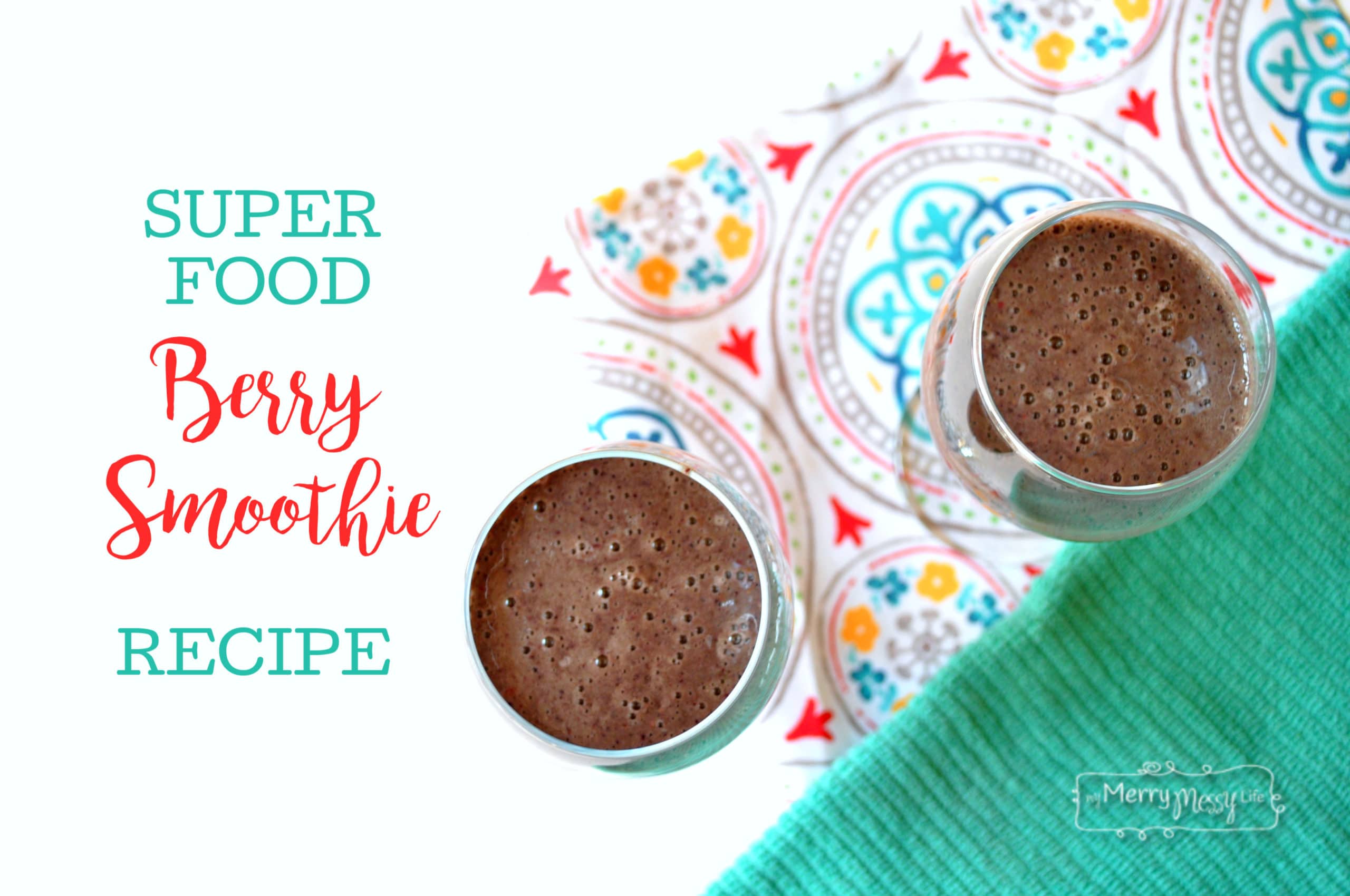 Superfood Berry Protein Smoothie Recipe - a smoothie that even kids will love! It's delicious and nutritious.