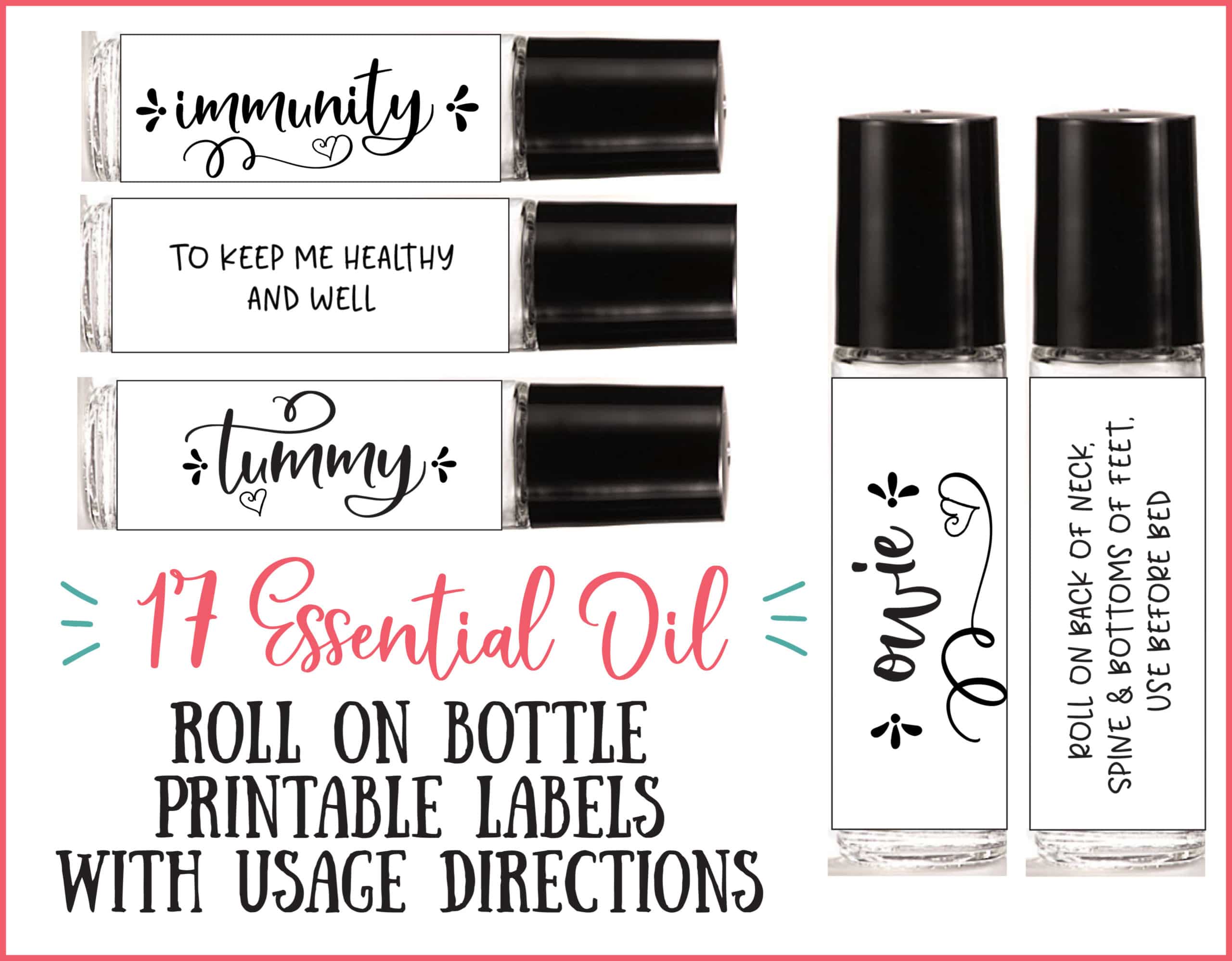 17 printable roller bottle labels with essential oils