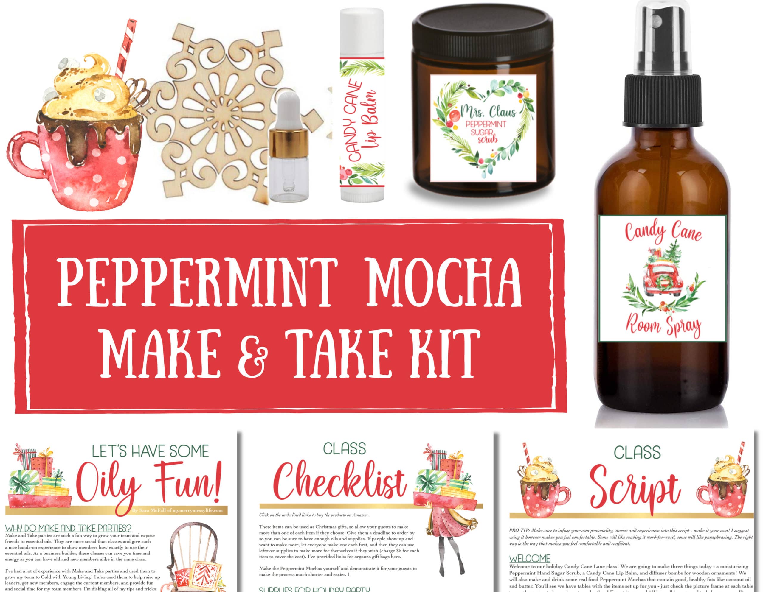 Peppermint Mocha Holiday Make and Take Class Kit for Young Living Business Owners