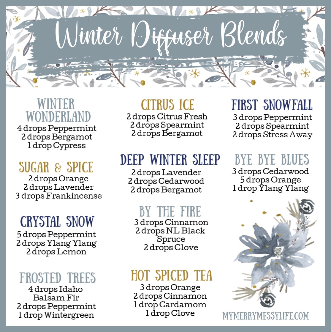 10 Winter Diffuser Blends using Essential Oils from Young Living Essential Oils 