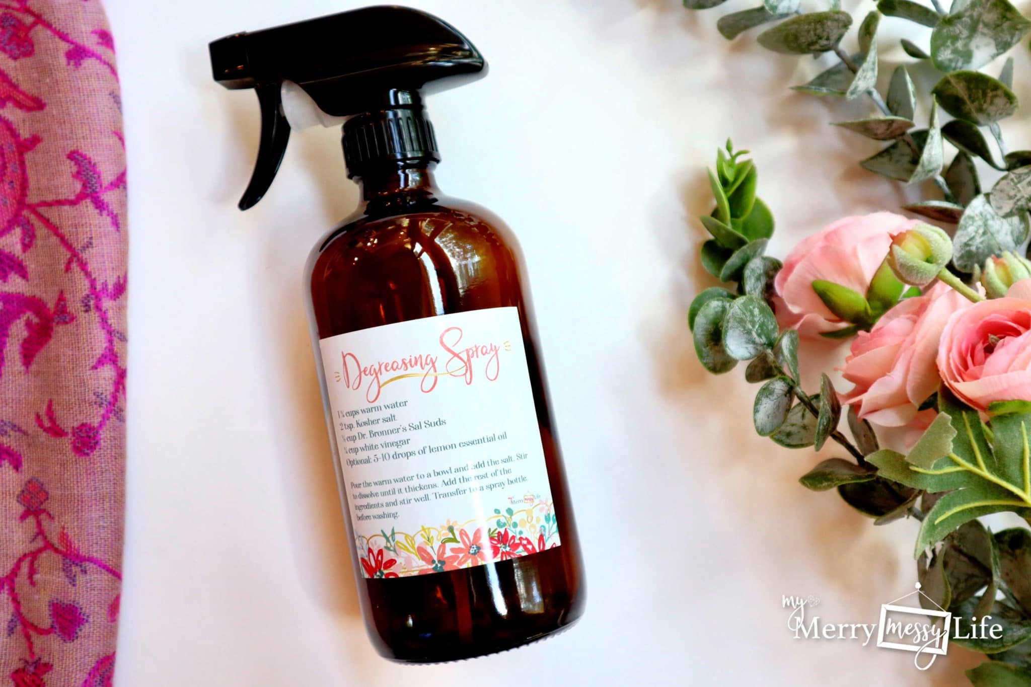 Homemade Nontoxic Degreasing Spray using Dr. Bronner's Sal Suds