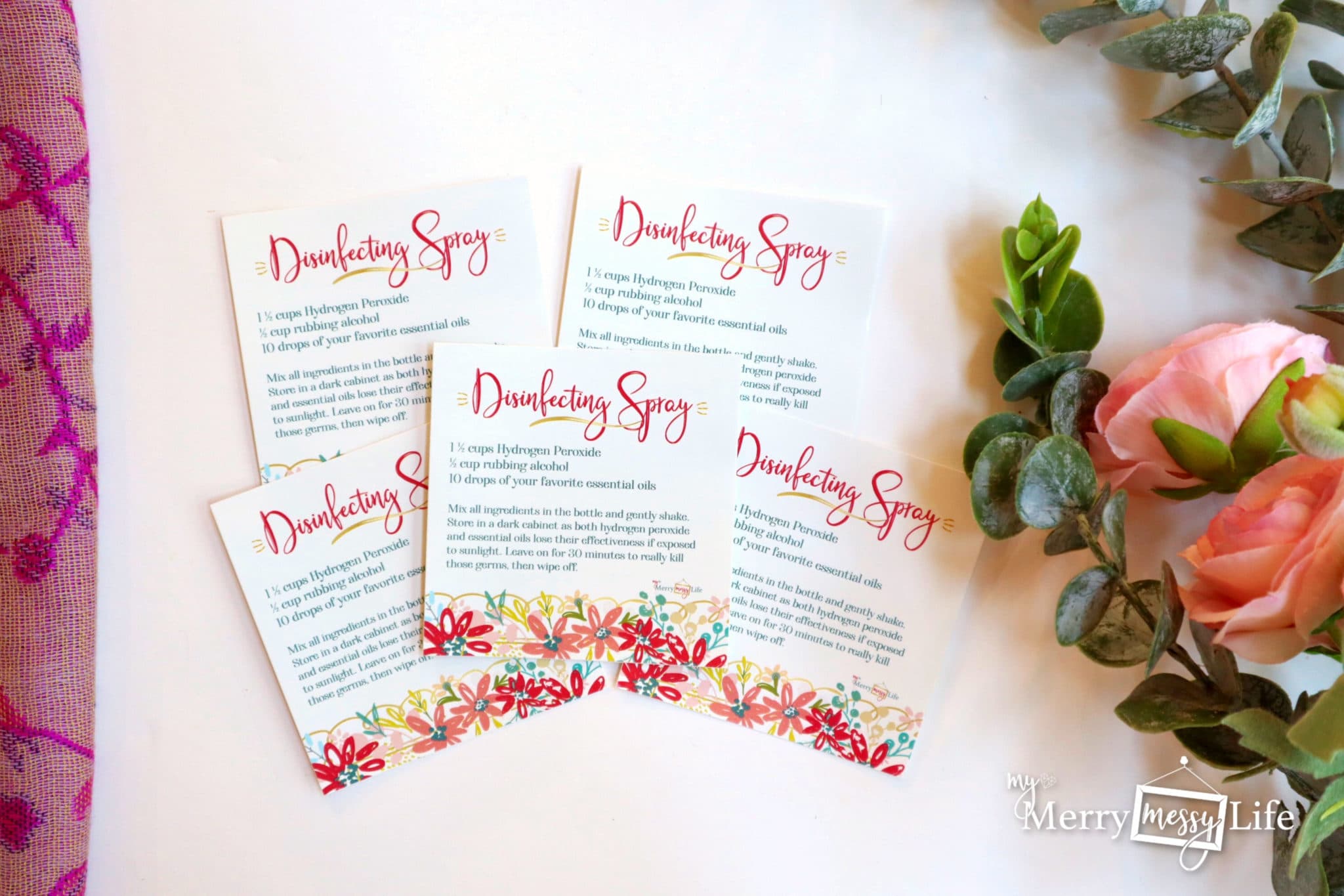 DIY Natural Disinfecting Spray Waterproof, Vinyl Labels