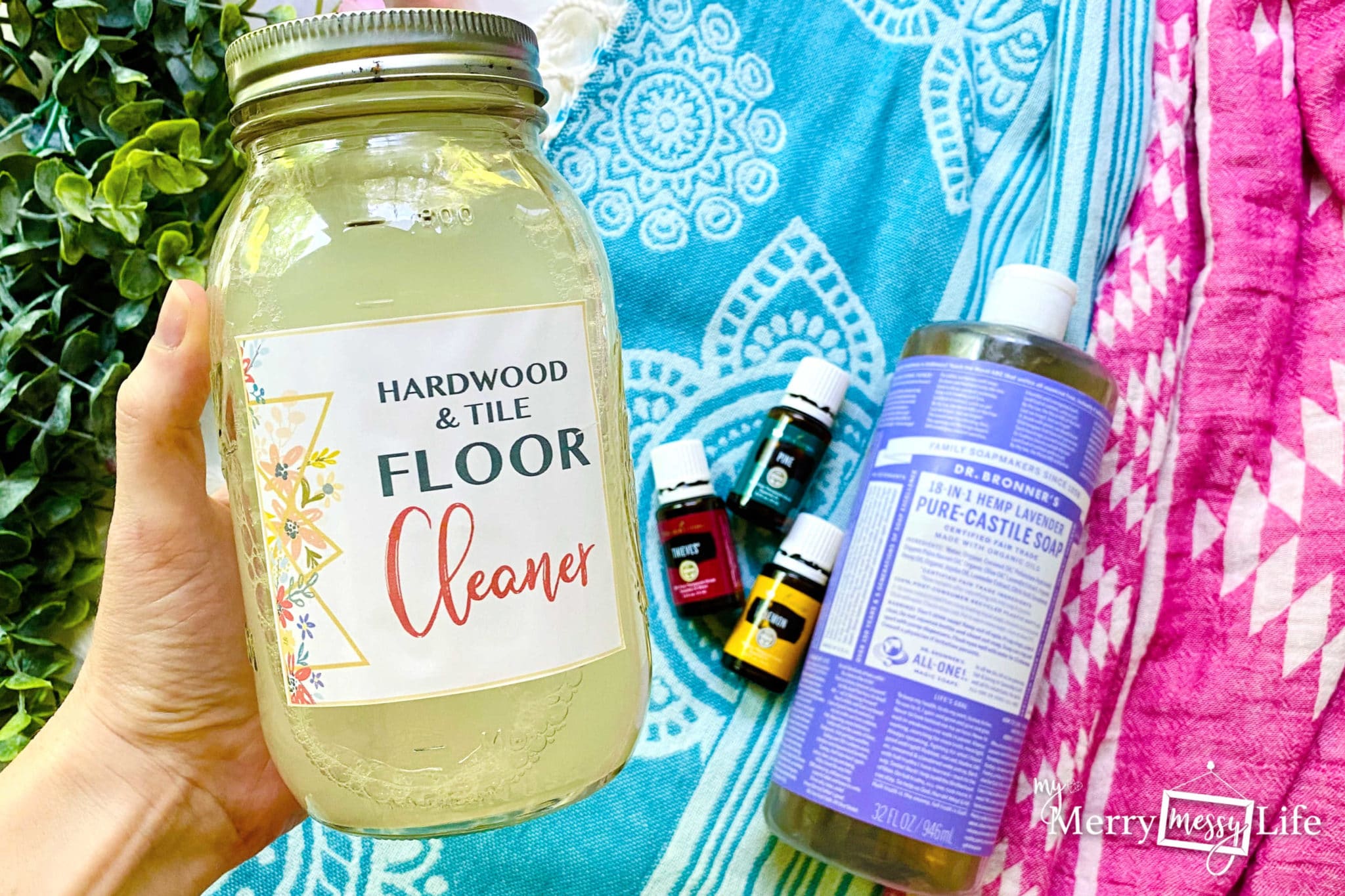 DIY Hardwood and Tile Floor Cleaner with Castile soap and essential oils plus two other recipes!