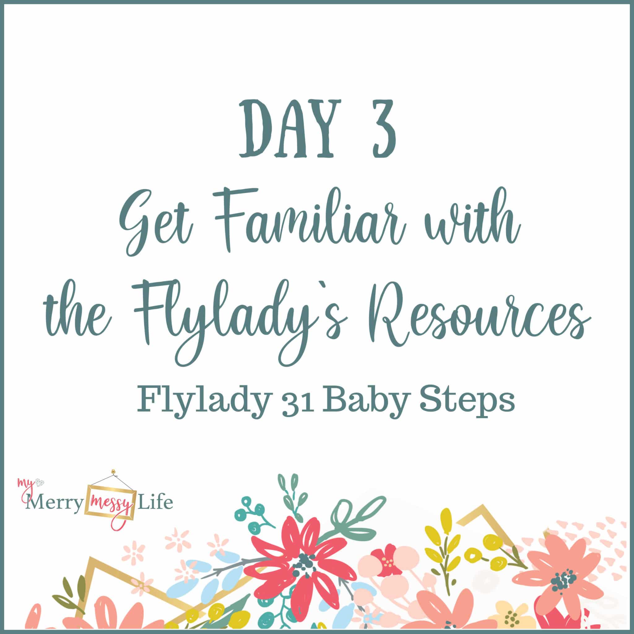 Flylady 31 Baby Steps - Day 3 - Get more familiar with the Flylady's Resources