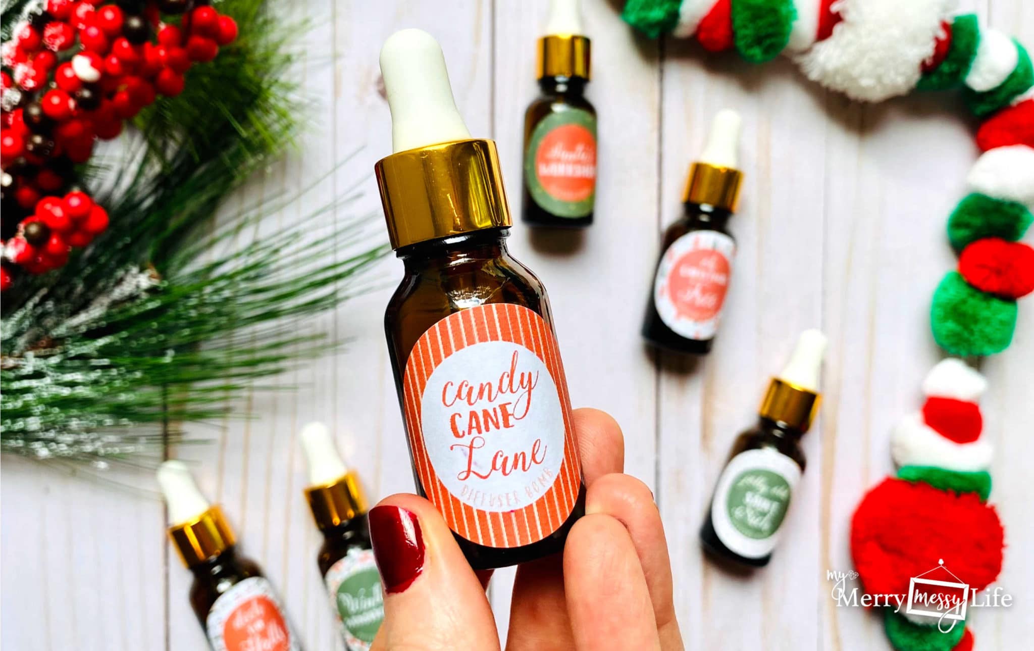 Candy Cane Lane Diffuser Bomb Recipe with Essential Oils
