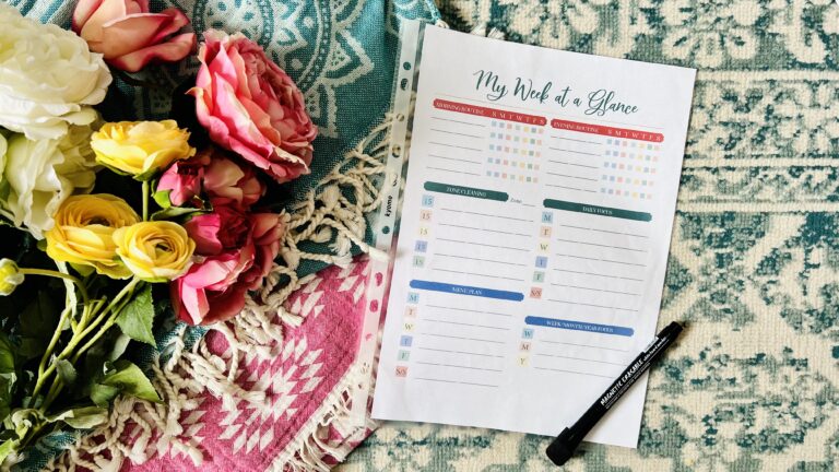 Day 20 – Fill Out the My Week at a Glance Printable and Tips for Next Steps